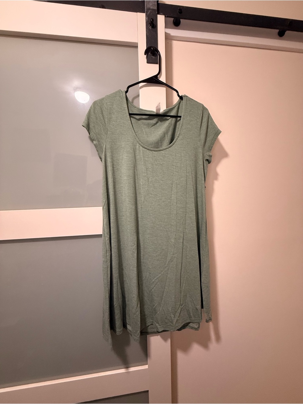 Casual Scoop Neck Women's dress in Sage Green